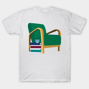 Groovy chair with tea and books T-Shirt